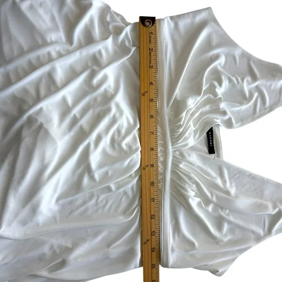 Natori White V-Neck Maxi Chemise Adjustable Strap Marilynn Monroe Style Gown - Picture 9 of 9